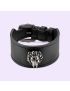 [GUCCI] Leather bracelet with lion head 729061IAAAX8127