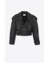 [SAINT LAURENT] cropped trench in shiny lambskin 741223YCDF21000