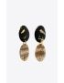 [SAINT LAURENT] duo shell earrings in mother of pearl and metal 747460Y15MP8625