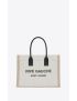 [SAINT LAURENT] rive gauche small tote bag in linen and leather 617481FAAVU9054