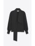 [SAINT LAURENT] lavalliere neck blouse in cotton poplin 761062Y1H681000