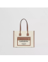 [BURBERRY] Two-tone Canvas and Leather Small Freya Tote 80441381