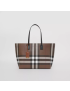 [BURBERRY] Check and Leather Medium Tote 80525041