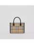 [BURBERRY] Vintage Check and Leather Mini Tote 80548611