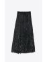 [SAINT LAURENT] pleated midi skirt in crushed velvet 759011Y5H711000