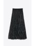 [SAINT LAURENT] pleated midi skirt in crushed velvet 759011Y5H711000