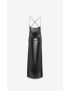 [SAINT LAURENT] long cowl back dress in laminated jersey 754713Y37LK1081