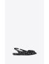 [SAINT LAURENT] anais slingback flats in canvas and smooth leather 68887814T404172