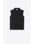 [SAINT LAURENT] cassandre sleeveless polo shirt in cotton pique 681412YB2OC1000