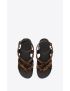 [SAINT LAURENT] culver flat sandals in leopard print pony effect leather 6017962PM002094