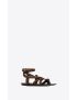[SAINT LAURENT] culver flat sandals in leopard print pony effect leather 6017962PM002094