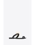[SAINT LAURENT] le maillon flat sandals in smooth leather 6574532WN001000