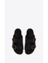 [SAINT LAURENT] jimmy flat sandals in pony effect leather 6693051QUTT1000