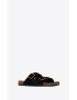 [SAINT LAURENT] jimmy flat sandals in pony effect leather 6693051QUTT1000