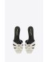 [SAINT LAURENT] tribute flat mules in studded crackled leather 688670AAAHQ9013