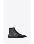 [SAINT LAURENT] you mid top sneakers in mesh and leather 686355AAAFQ1000