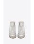 [SAINT LAURENT] sl24 mid top sneakers in used look leather 61061904LB09030