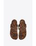 [SAINT LAURENT] jimmy flat sandals in leopard print pony effect leather 6880970TO002094