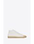 [SAINT LAURENT] court classic sl 39 mid top sneakers in canvas and leather 67152612NA09026