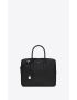 [SAINT LAURENT] museum small flat briefcase in black textured leather 377865BTY0N1000