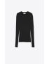 [SAINT LAURENT] ribbed crewneck sweater in cashmere, wool and silk 617962YAPK21000