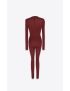 [SAINT LAURENT] long sleeved catsuit in cashmere, wool and silk 696519YAPK26150