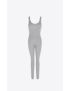 [SAINT LAURENT] sleeveless catsuit in cashmere, wool and silk 696509YAPK21403