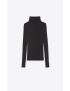 [SAINT LAURENT] ribbed turtleneck sweater in cashmere, wool and silk 637869YAPK21000