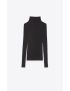 [SAINT LAURENT] ribbed turtleneck sweater in cashmere, wool and silk 637869YAPK21000