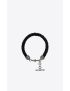 [SAINT LAURENT] victorian t bar cord bracelet in leather and metal 687219BL44D1000
