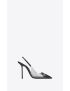 [SAINT LAURENT] chica slingback pumps in tpu and patent leather 6970111F40D8574