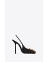 [SAINT LAURENT] maxine slingback pumps in crepe de chine 696975AAAK51000