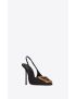 [SAINT LAURENT] maxine slingback pumps in crepe de chine 696975AAAK51000