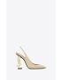 [SAINT LAURENT] opyum slingback pumps in smooth leather with a gold tone heel 6301072W7DD1543