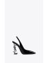 [SAINT LAURENT] opyum slingback pumps in patent leather with black heel 6301070NPVV1000