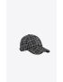 [SAINT LAURENT] sl baseball cap in checked tweed wool 6764353YH991078