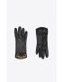[SAINT LAURENT] gloves in leather and metal 6814893YI531080