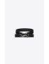 [SAINT LAURENT] opyum double wrap bracelet in leather and metal 6465580IH0E1000