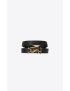 [SAINT LAURENT] opyum double wrap bracelet in leather and metal 6465580IH0J1000