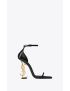[SAINT LAURENT] opyum sandals in patent leather with gold tone heel 5576620NPKK1000