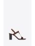 [SAINT LAURENT] cassandra heeled sandals in leopard print pony effect leather with gold tone monogram 6766352PMTT2094