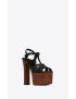 [SAINT LAURENT] tribute platform sandals in smooth leather 68869728N011006