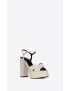 [SAINT LAURENT] bianca platform sandals in smooth leather 606713AAAOE1906