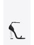 [SAINT LAURENT] opyum sandals in smooth leather with silver tone heel 557662AAABN1000