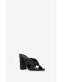[SAINT LAURENT] bianca heeled mules in smooth leather 6085361N8001000