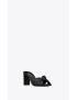 [SAINT LAURENT] bianca heeled mules in smooth leather 6201301N8001000