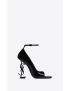 [SAINT LAURENT] opyum open toe pumps in patent leather with black heel 6694231TVVV1000