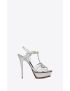 [SAINT LAURENT] tribute platform sandals in metallic leather 5342770PS008105