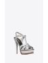 [SAINT LAURENT] tribute platform sandals in metallic leather 5342770PS008105