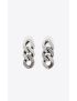 [SAINT LAURENT] three curb chain links earrings in metal and crystal 691561Y15268368